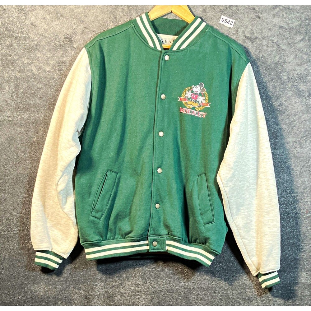 GEAR for SPORTS Disney Mickey Mouse Green/Gray Varsity Snap Jacket Adult L